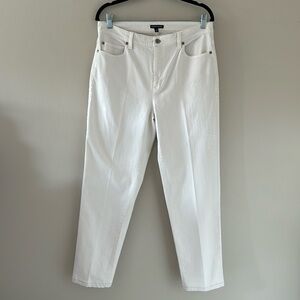 Eillen Fisher Womens Off White Organic Cotton Jeans Sz 10 Capsule Wardrobe